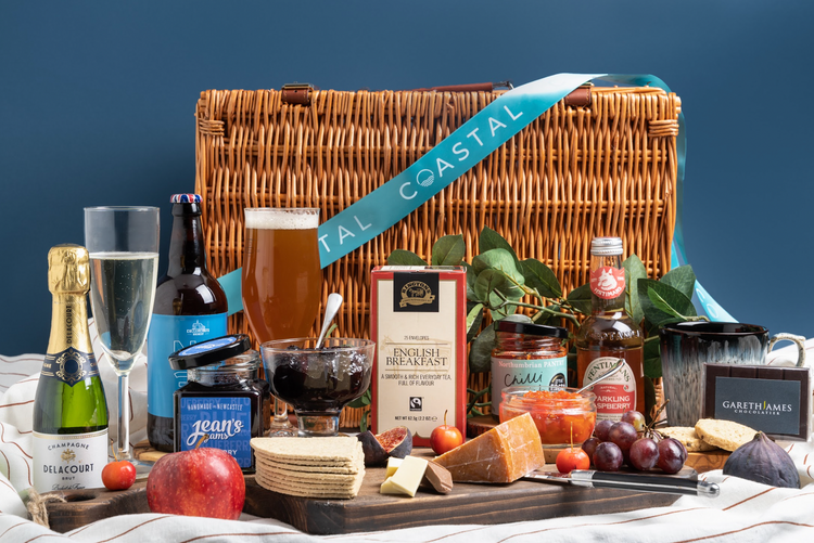 local luxurious gift box hamper filled with local products from newcastle and the north east 