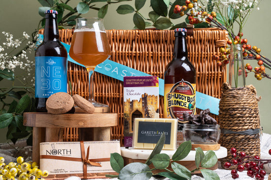 Local gift box from newcastle and the north east including beer, chocolate, biscuits and fudge