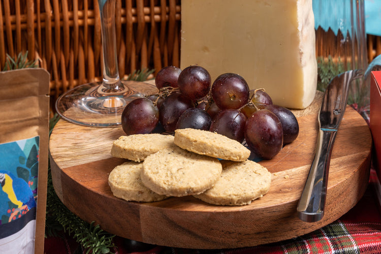 grape, biscuits and local cheese