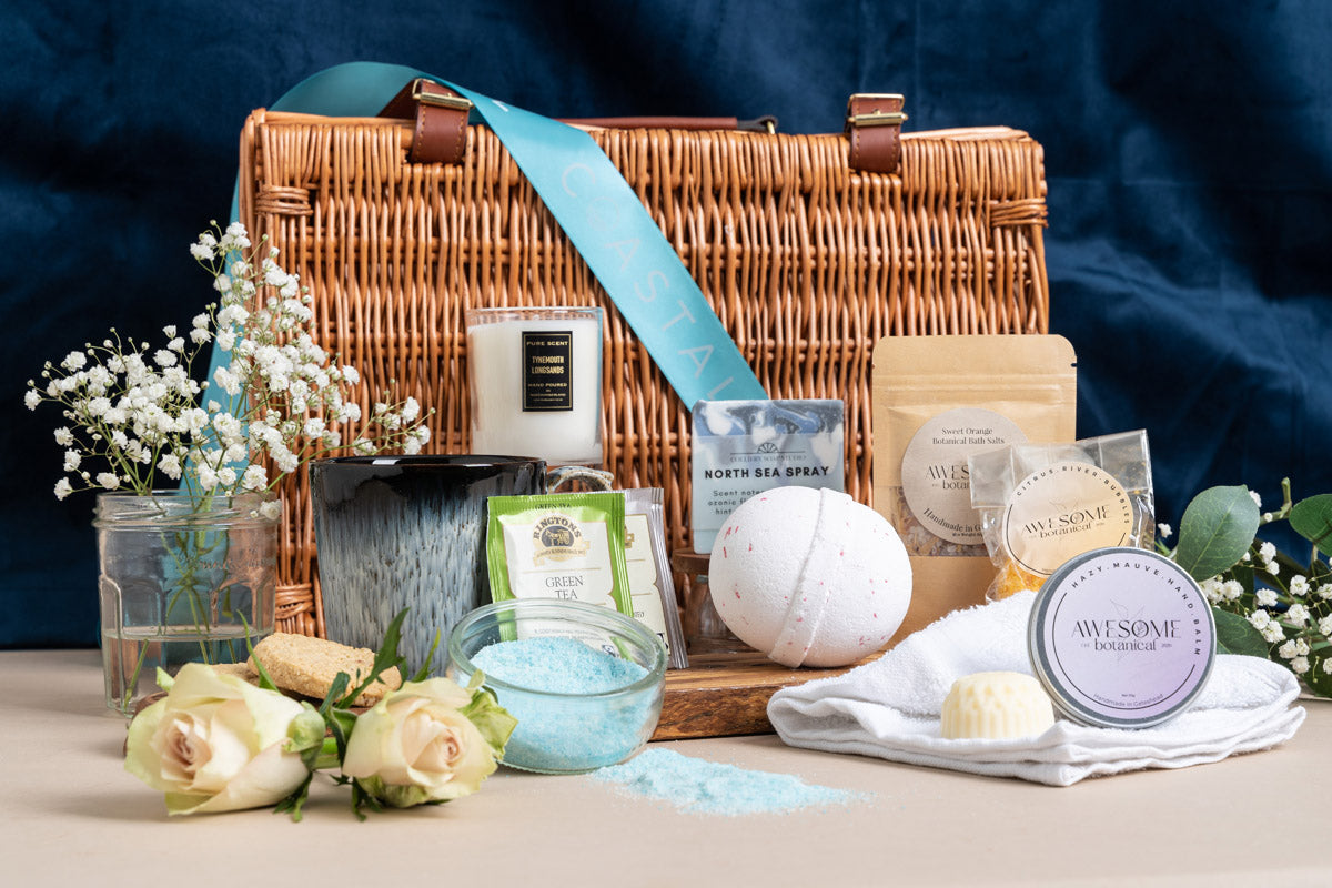 Pamper Hamper perfect for relaxation and pampering. Full of locally sourced products from Newcastle & the North East