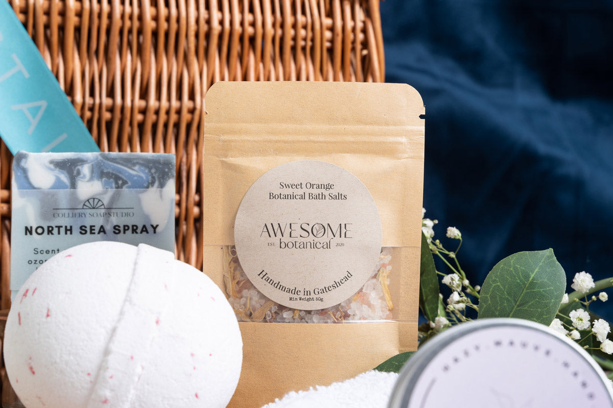Locally produced bath salts and soaps